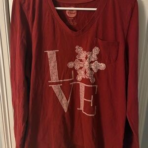 Life Is Good Red Sleep Shirt